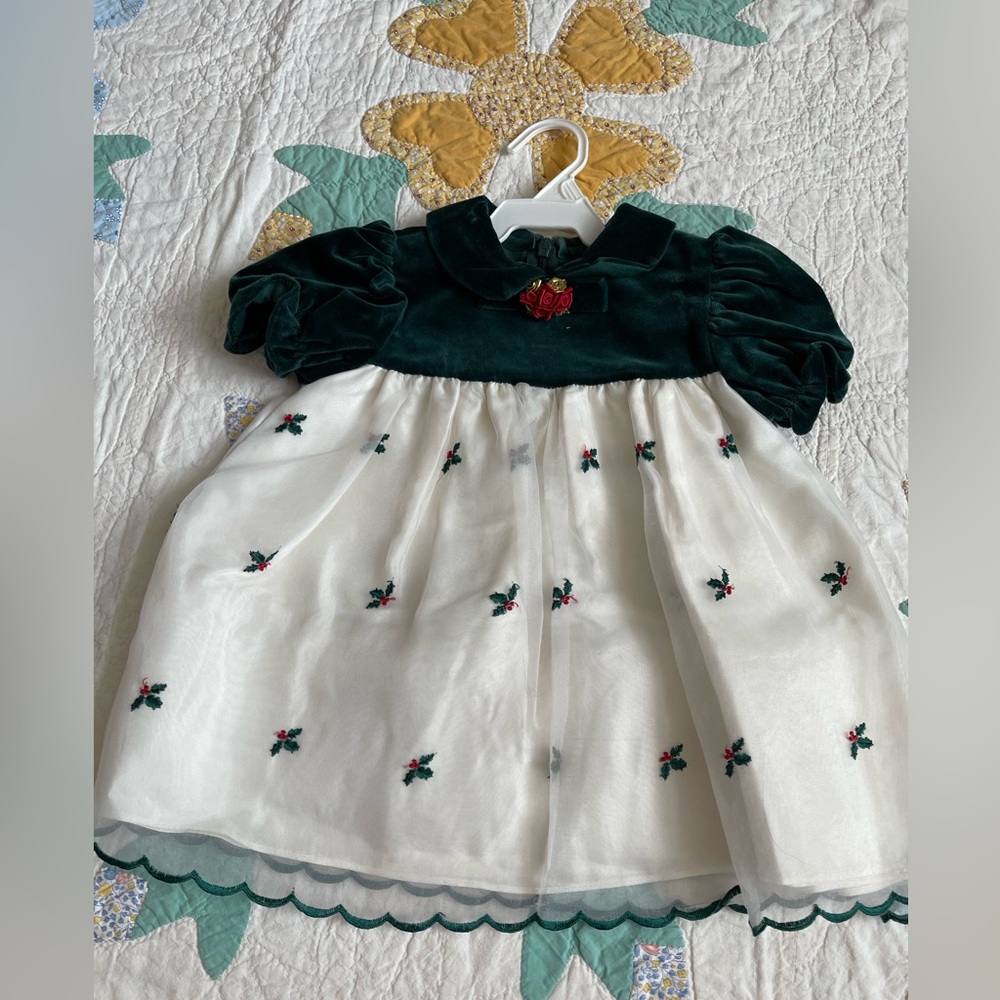 Vintage Christmas baby toddler dress Good Lad